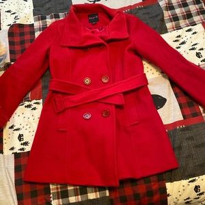beautiful red forever 21 coat